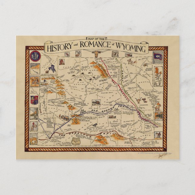 Carte de l'histoire et de la romance du Wyoming (Devant)