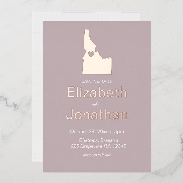 Carte de l'Idaho Destination Mariage Économisez La (Enveloppe)