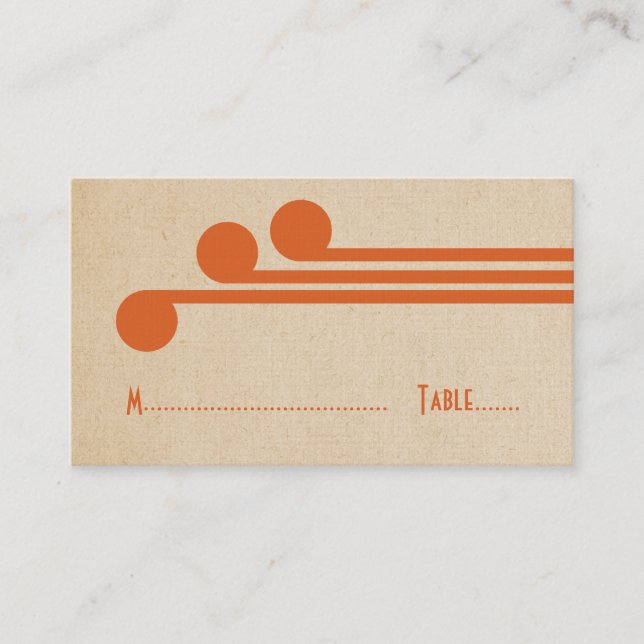 Carte de lieu chic Orange Deco (Devant)