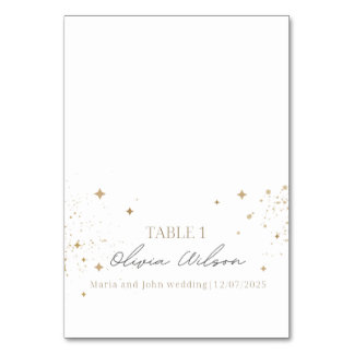 Carte de lieu de mariage, Carte de nom de calligra