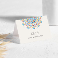 Carte de lieu de mariage mandala de la culture fol