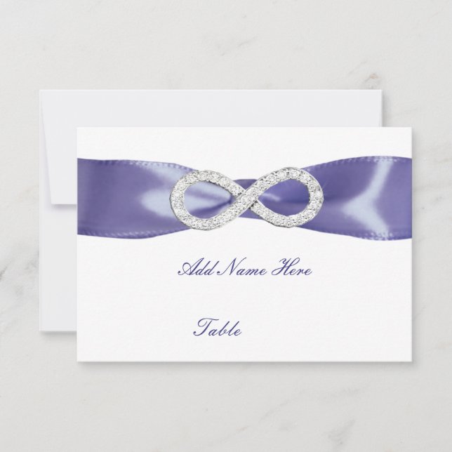 Carte de lieu de table violet bleu Diamant d'infin (Devant)