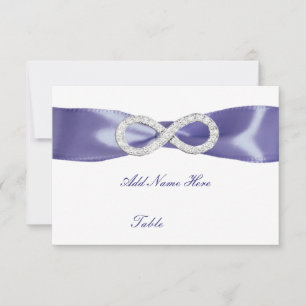 Carte de lieu de table violet bleu Diamant d'infin