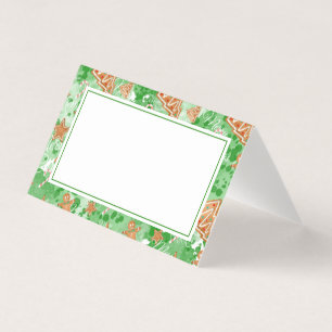 Carte de lieu du dîner de Noël   Pains d'épices et