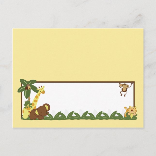 Carte de lieu inscriptible Baby Jungle (Devant)