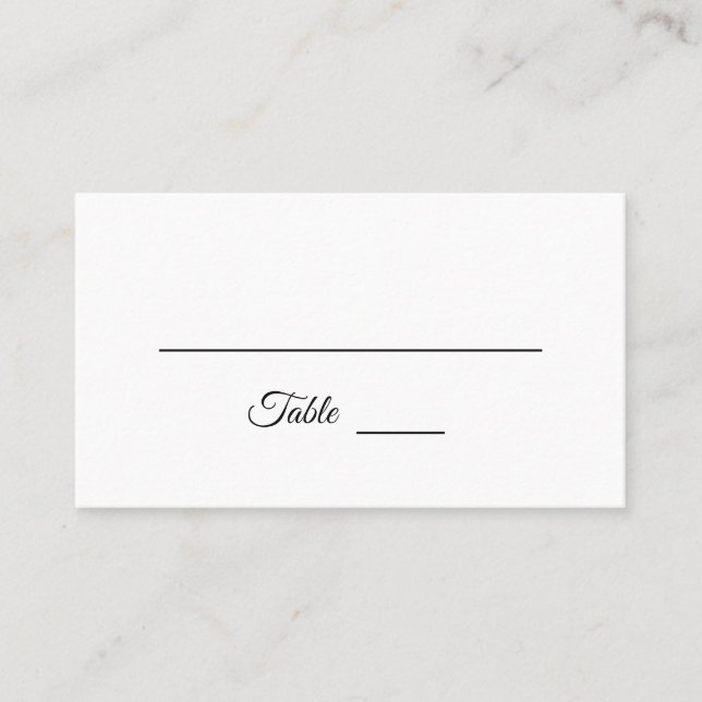 Carte de lieu simple noir et blanc (Devant)