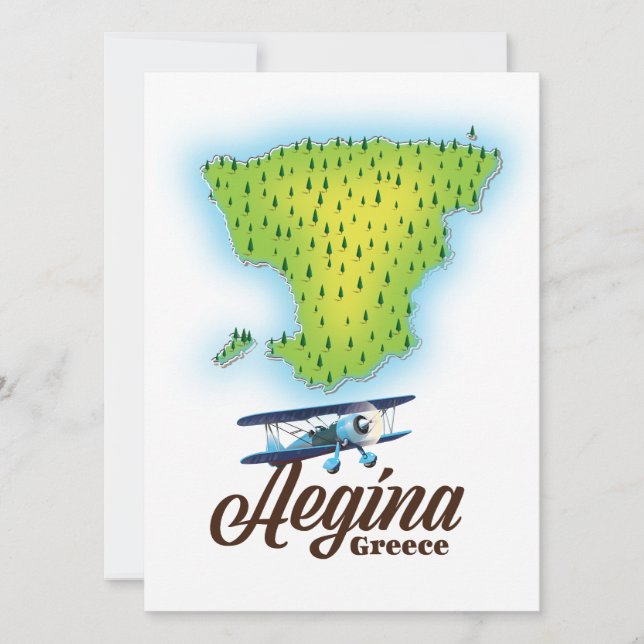 Carte de l'île d'Aegina Greece (Devant)