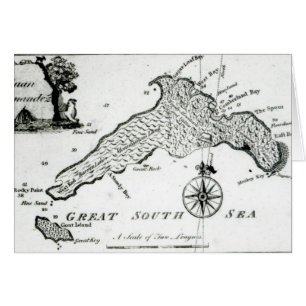 Carte de l'île de South Pacific, 1800