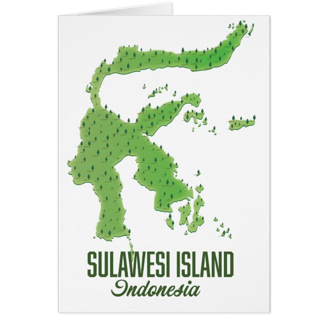 Carte de l'île de Sulawesi Indonésie (Devant)
