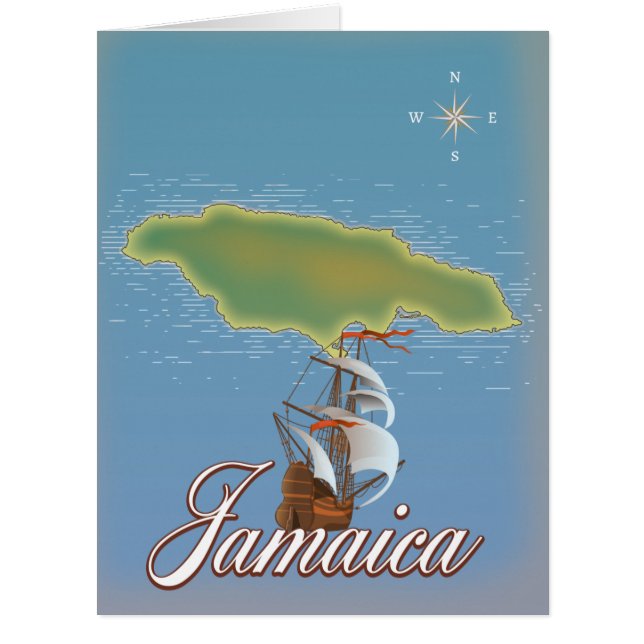 Carte de l'île de voyage de Jamaïque (Devant)