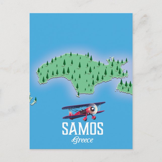 Carte de l'île grecque de Samos (Devant)