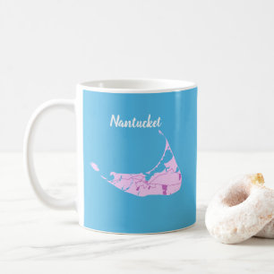 Carte de l'île Nantucket Peinture Mug