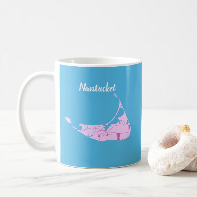 Carte de l'île Nantucket Peinture Mug (Avec donut)