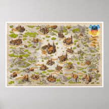 Carte de l'imaginaire en Transylvanie - Poster Pap