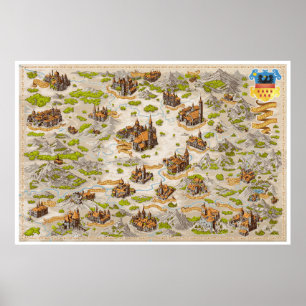 Carte de l'imaginaire en Transylvanie - Poster Pap