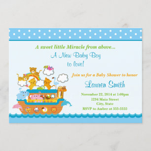 Carte de l'invitation 5x7 de baby shower de garçon