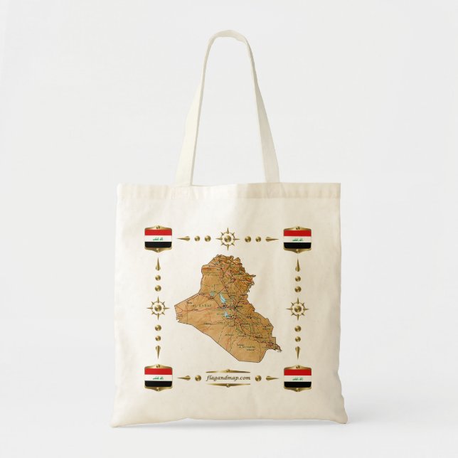 Carte de l'Irak + Sac de drapeaux (Devant)