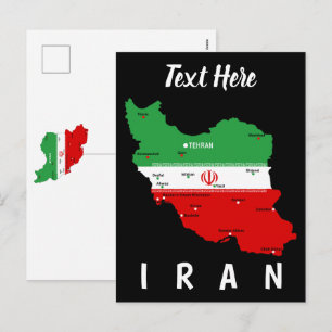 Carte de l'Iran avec drapeau et emblème