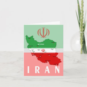 Carte de l'Iran avec drapeau et emblème