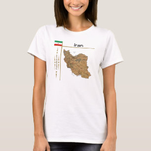 Carte de l'Iran + Drapeau + Titre T-shirt