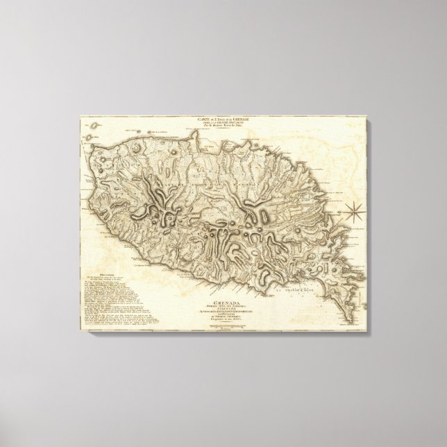 Carte de l'Isle de la Grenade Leinwanddruck (Vorderseite)
