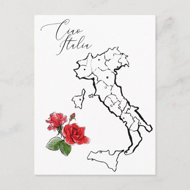 *~* Carte de l'Italie Ciao Italia Langue italienne (Devant)