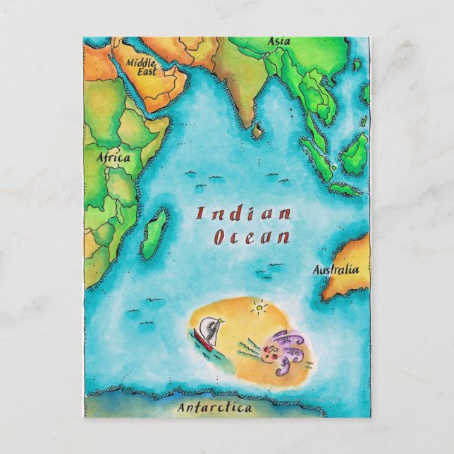 Carte de l'Océan Indien (Devant)