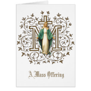 Carte de l'offrande de la messe catholique de la V