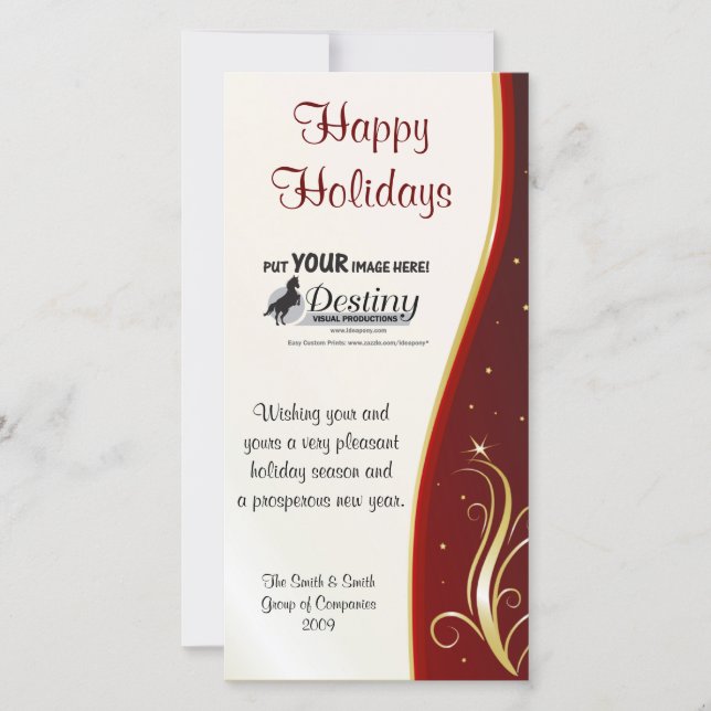 Carte de logo de la société Happy Holidays (Devant)