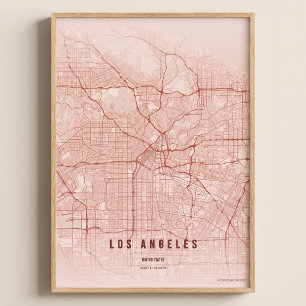 Carte de Los Angeles LA Impression sur toile Poste