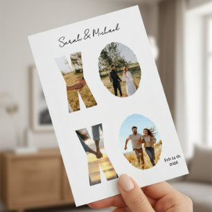 Carte de love personnalisée XO avec photo pour cou