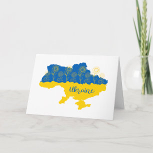 Carte de l'Ukraine avec tournesol et drapeau ukrai