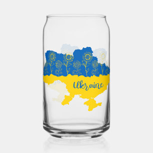 Carte de l'Ukraine avec tournesol et drapeau ukrai