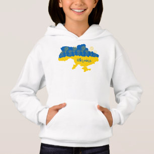 Carte de l'Ukraine avec tournesol et drapeau ukrai