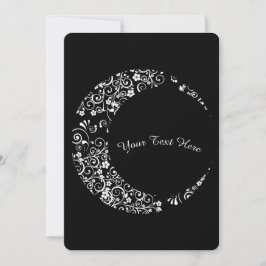 Carte de lune à croissant floral blanc personnalis