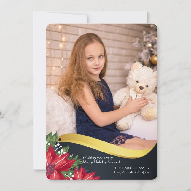 Carte de luxe de vacances de photo de vague (Devant)