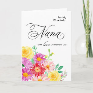 Carte De magnifiques fleurs pour Nana à la fête des mère