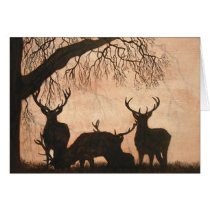Carte de mâles de cerfs communs rouges