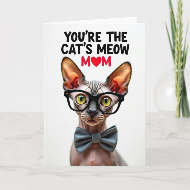 Carte de maman chat Sphynx texturé (Devant)