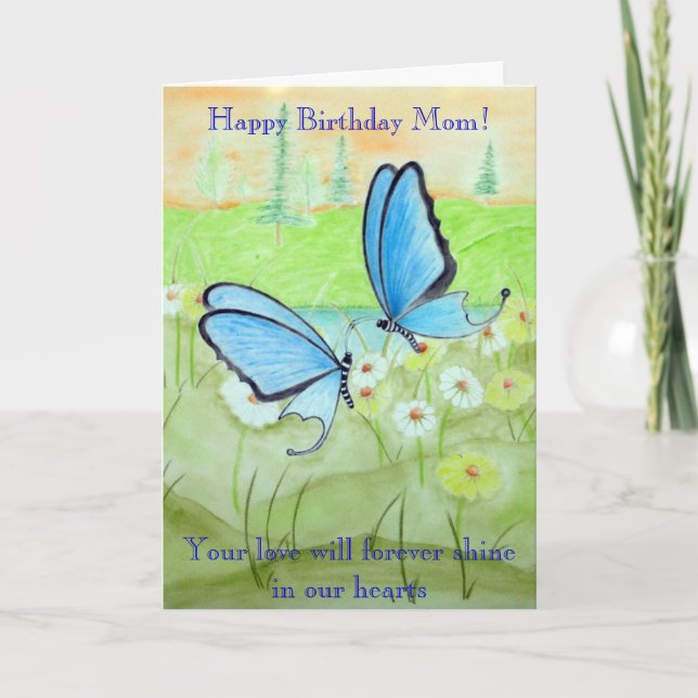 Carte de maman de joyeux anniversaire de papillon (Devant)