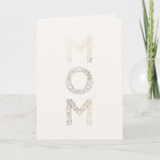 Carte de maman embellie de faux-feuille florale