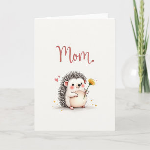 Carte de Maman Hérisson Douce