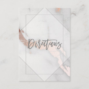 CARTE DE MARBRE ET ROSE DE DIRECTION DE MARIAGE