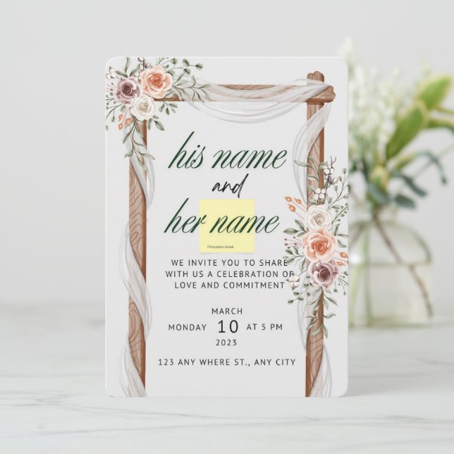 Carte de mariage (Debout devant)