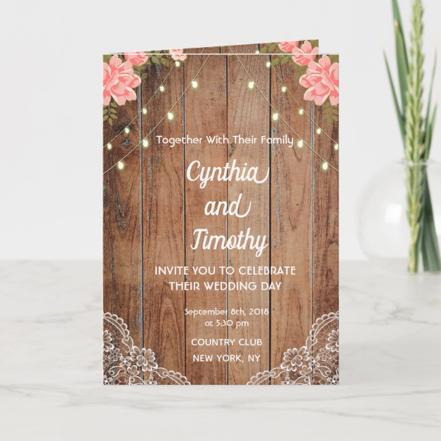 Carte de Mariage à thème de pays (5" x 7") (Devant)