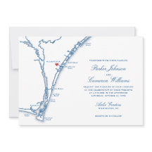 Carte de mariage Airlie Gardens Navy Wilmington NC