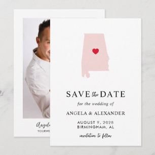Carte de mariage Alabama Blush
