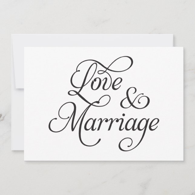 Carte de mariage Amour & Mariage (Devant)