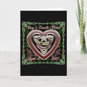 Carte de mariage/anniversaire au cœur celtique