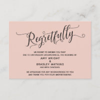 Carte de mariage annulé avec élégance et regrets